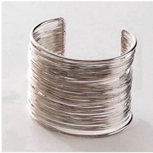 New! Free People Silver Wire Tunnel Cuff Bracelet NWOT